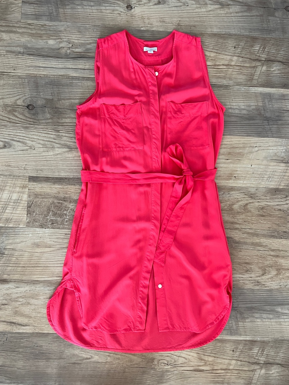 GAP Coral Pink Sleeveless Shirt Dress - Size Small